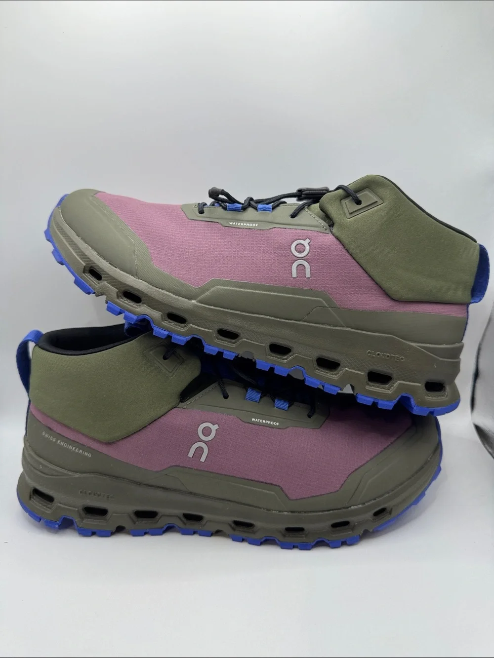 On Running Cloudchoro Mid Waterproof youth Shoe — Purple/Olive